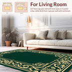 Antique Floral Scrollwork Frame Design Rug