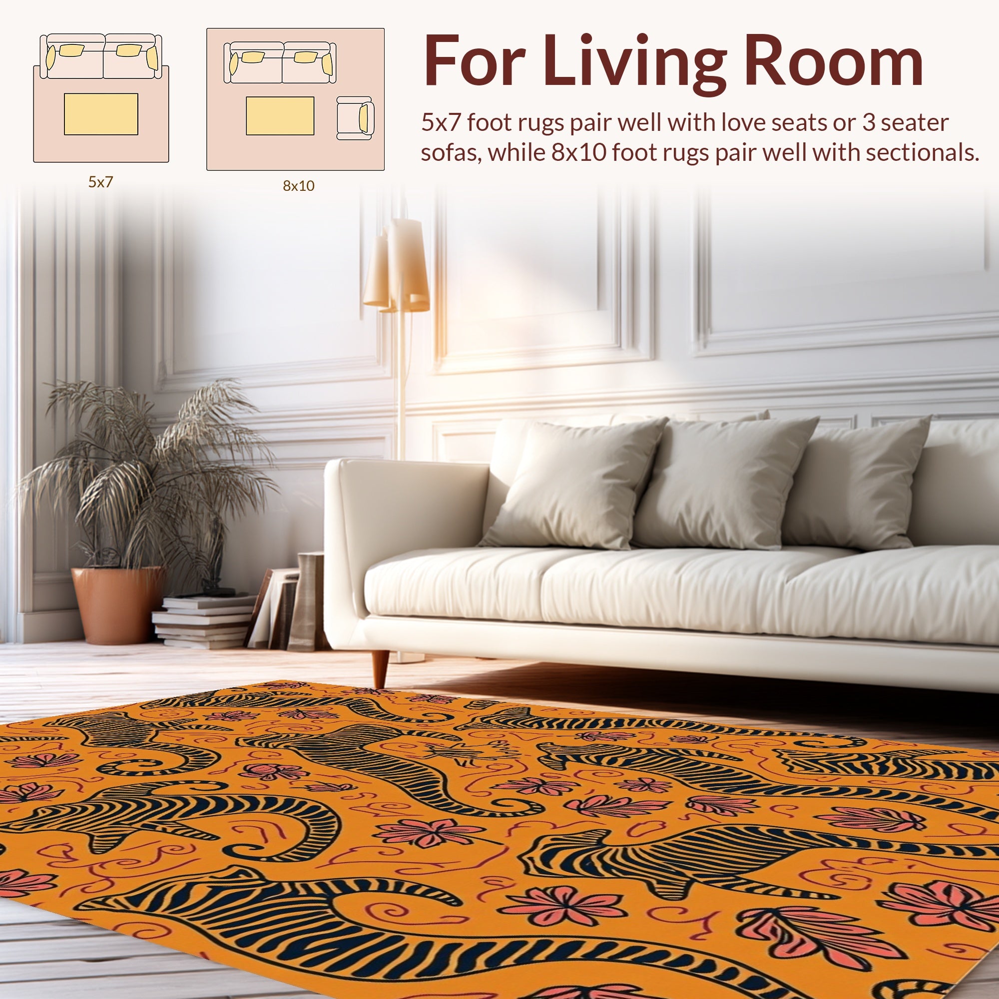 Abstract Tiger Blossom Pattern Rug
