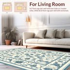 Classic Blue Botanical Floral Filigree Rug