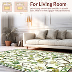 Vine Pattern With Green Floral Accents Rug
