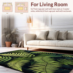 Lush Fern Pattern Dark Botanical Design Rug