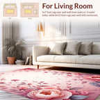 Pink Floral Garden Pattern Rug