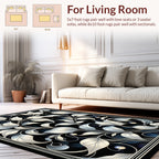 Silver Leaf Art Nouveau Pattern Rug