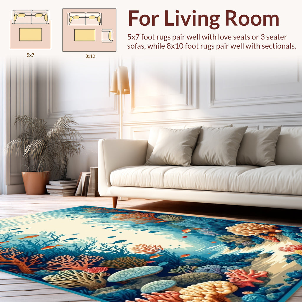 Oceanic Coral Reef Aquatic Scenery Rug