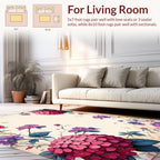 Vibrant Floral Hydrangea Botanical Pattern Rug
