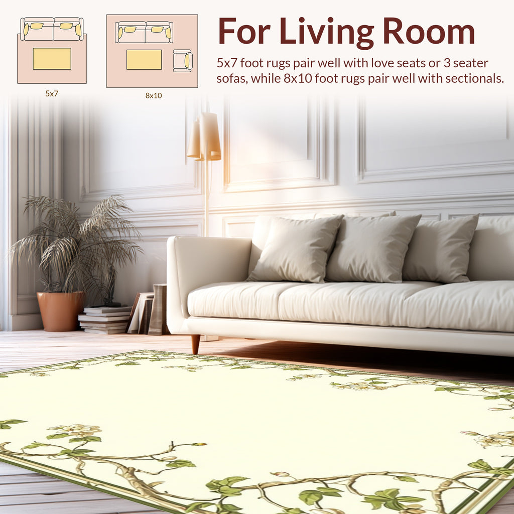 Ornate Floral Vine Design Rug