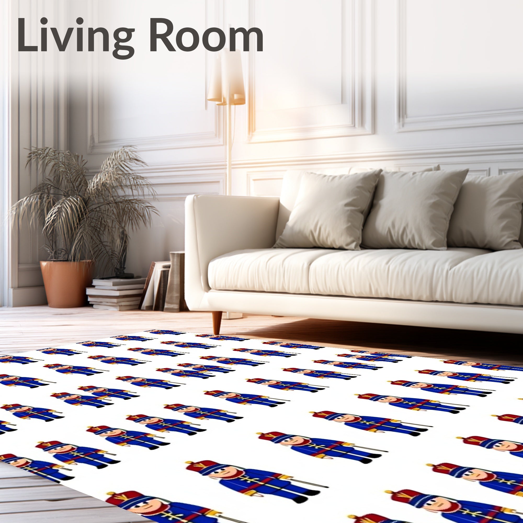 Blue Guard With Red Trim Uniform Rug