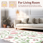 Charming Pink Flower Butterfly Pattern Rug