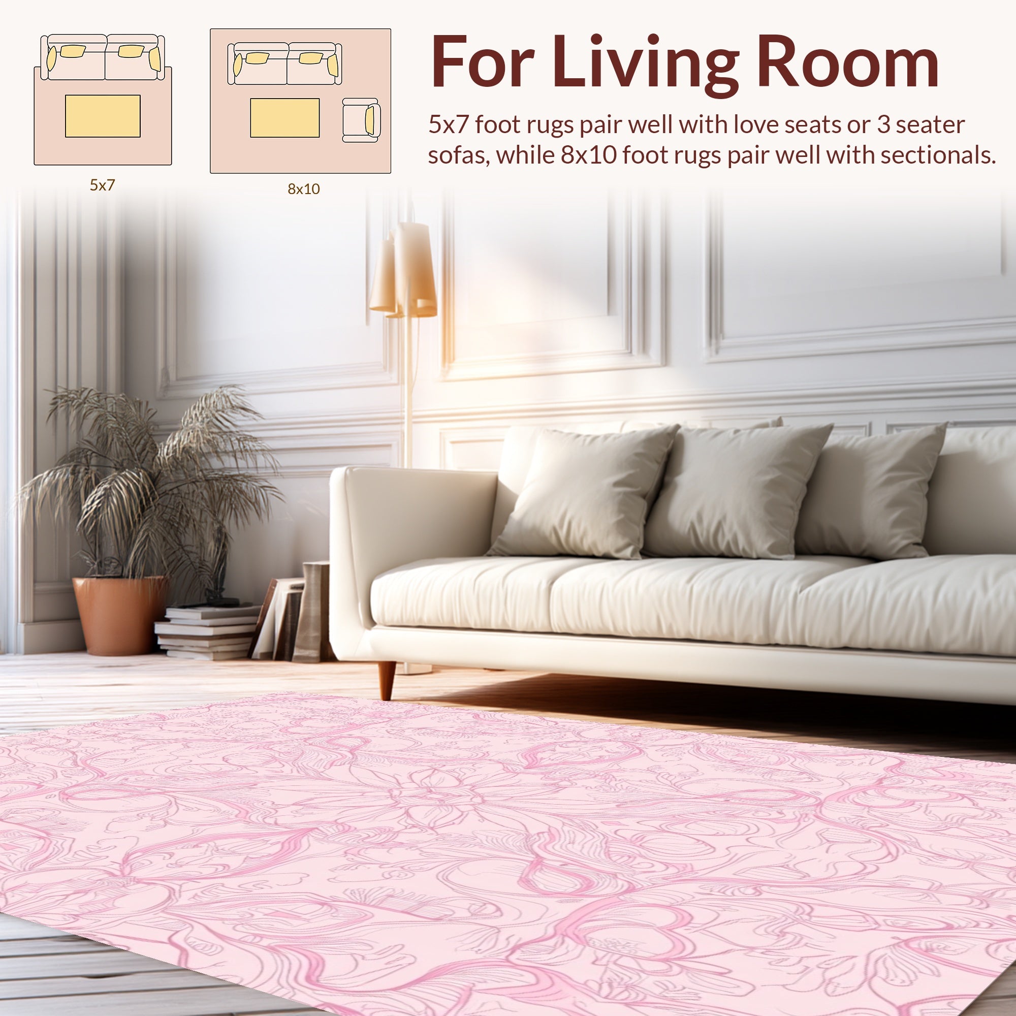 Intricate Floral Symmetry In Pink Rug