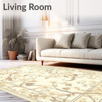Cream Floral Vine Decorative Rug