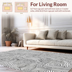 Abstract Black White Organic Geometric Rug