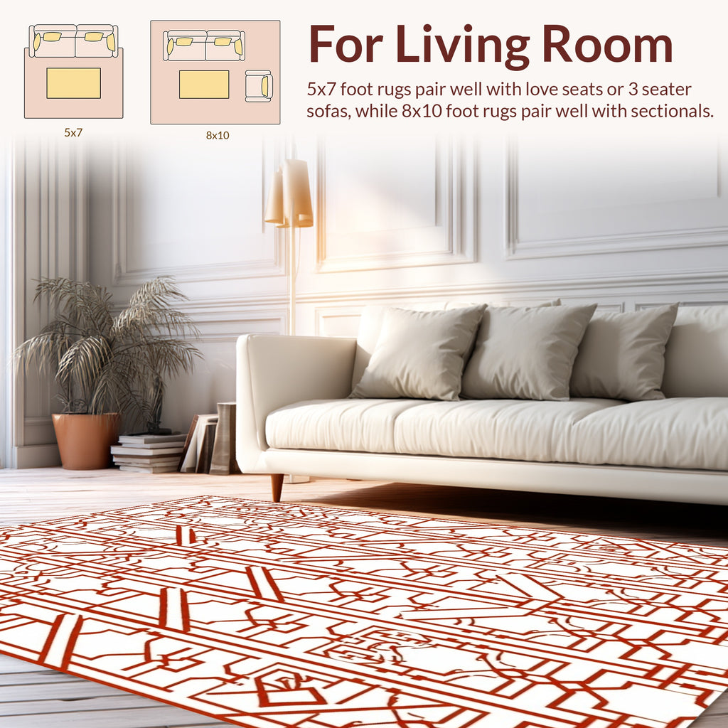Geometric Lattice Pattern Rug