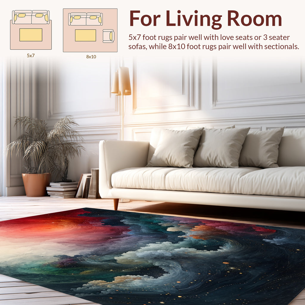 Cosmic Swirl Abstract Galaxy Rug