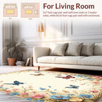 Floral Butterfly Garden Design Rug