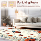 Whimsical Bug Floral Pattern Rug