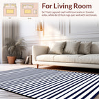 Classic Navy Stripe Pattern Rug