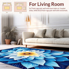 Intricate Blue Yellow Floral Mandala Design Rug