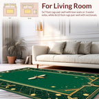 Opulent Green Gold Insect Pattern Rug
