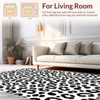 Bold Black White Animal Print Rug