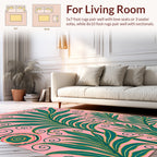 Tropical Palm Frond Swirls Rug