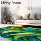 Tropical Leaf Pattern Design Rug