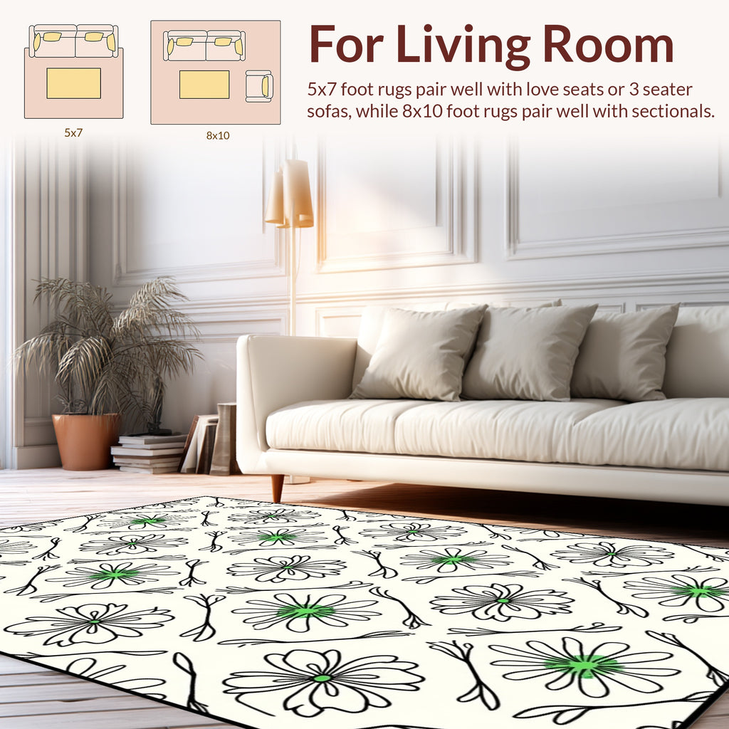 Delicate Floral Pattern Rug