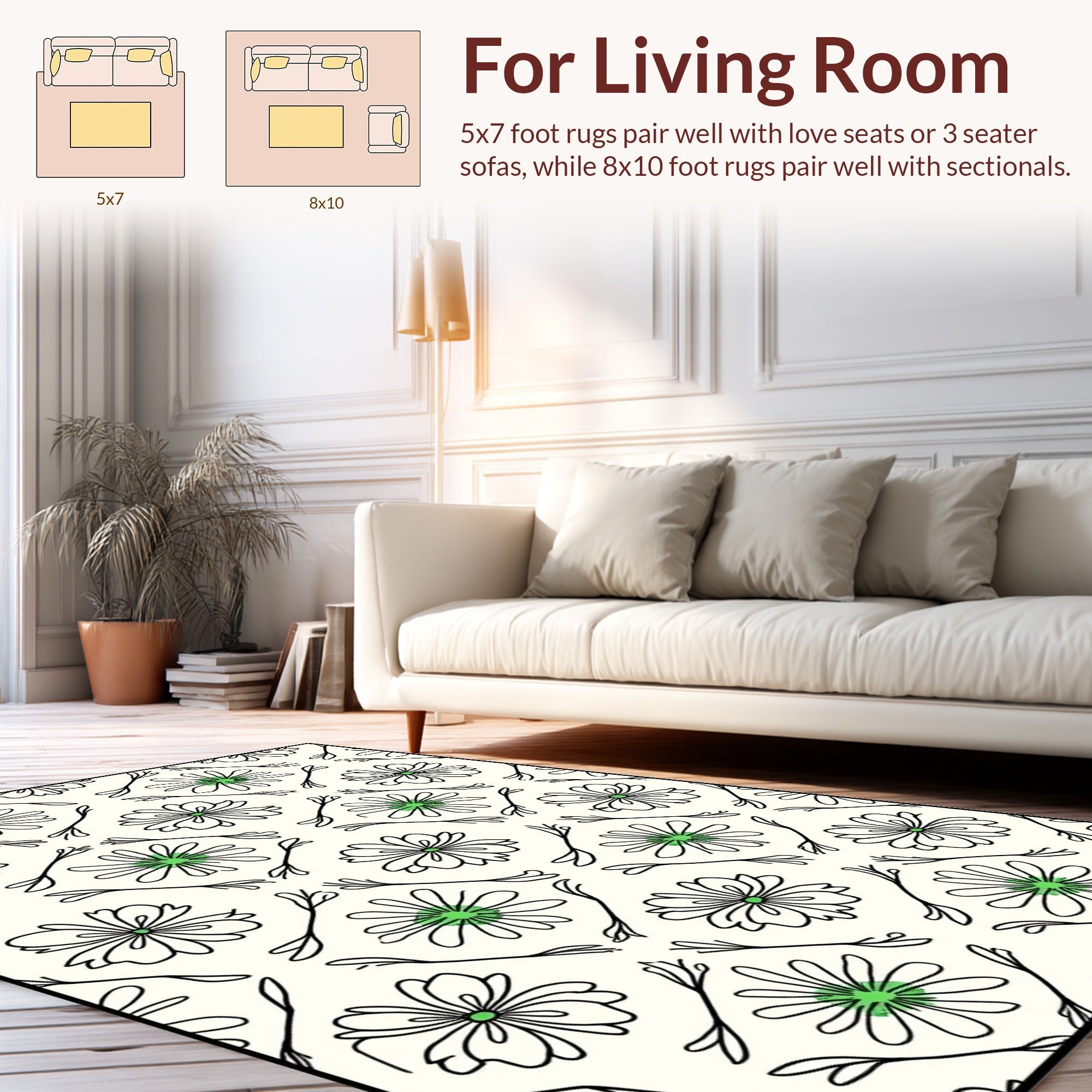 Delicate Floral Pattern Rug