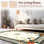 Festive Holly Snowflake Border Pattern Rug