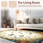 Whimsical Butterflies and Floral Garden Design Rug