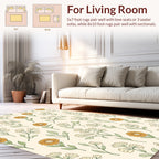 Whimsical Botanical Garden Floral Pattern Rug