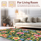 Vibrant Floral Garden Pattern Rug