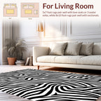 Bold Black White Animal Print Rug