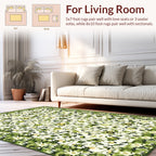 Green Floral Vine Patterned Rug