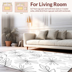 Outline Floral Botanical Pattern Rug