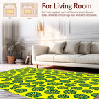 Bold Floral Shapes Yellow Green Rug