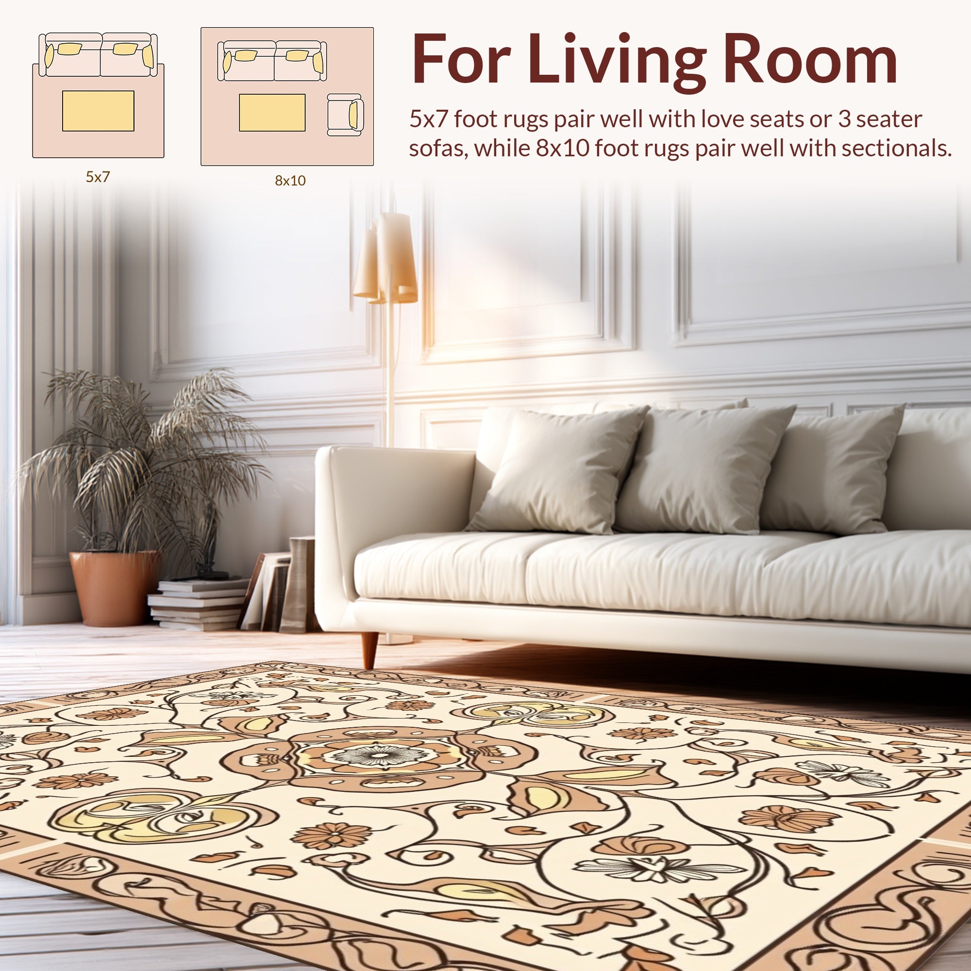 Ornate Floral Art Nouveau Rug