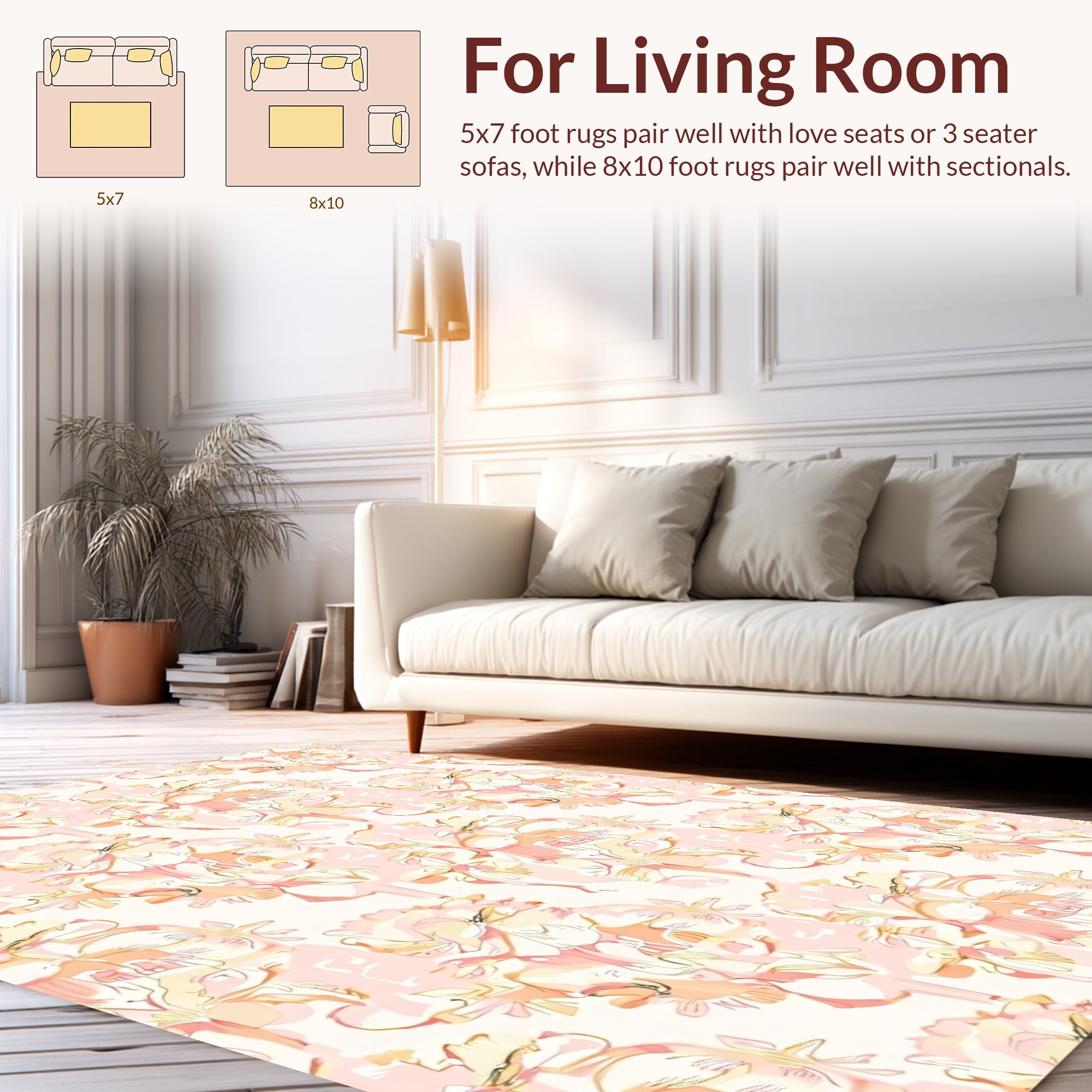 Delicate Pastel Floral Arrangement Rug