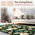 Elegant Floral Vines With Gold Accents Rug