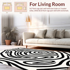 Bold Black and White Abstract Zebra Rug