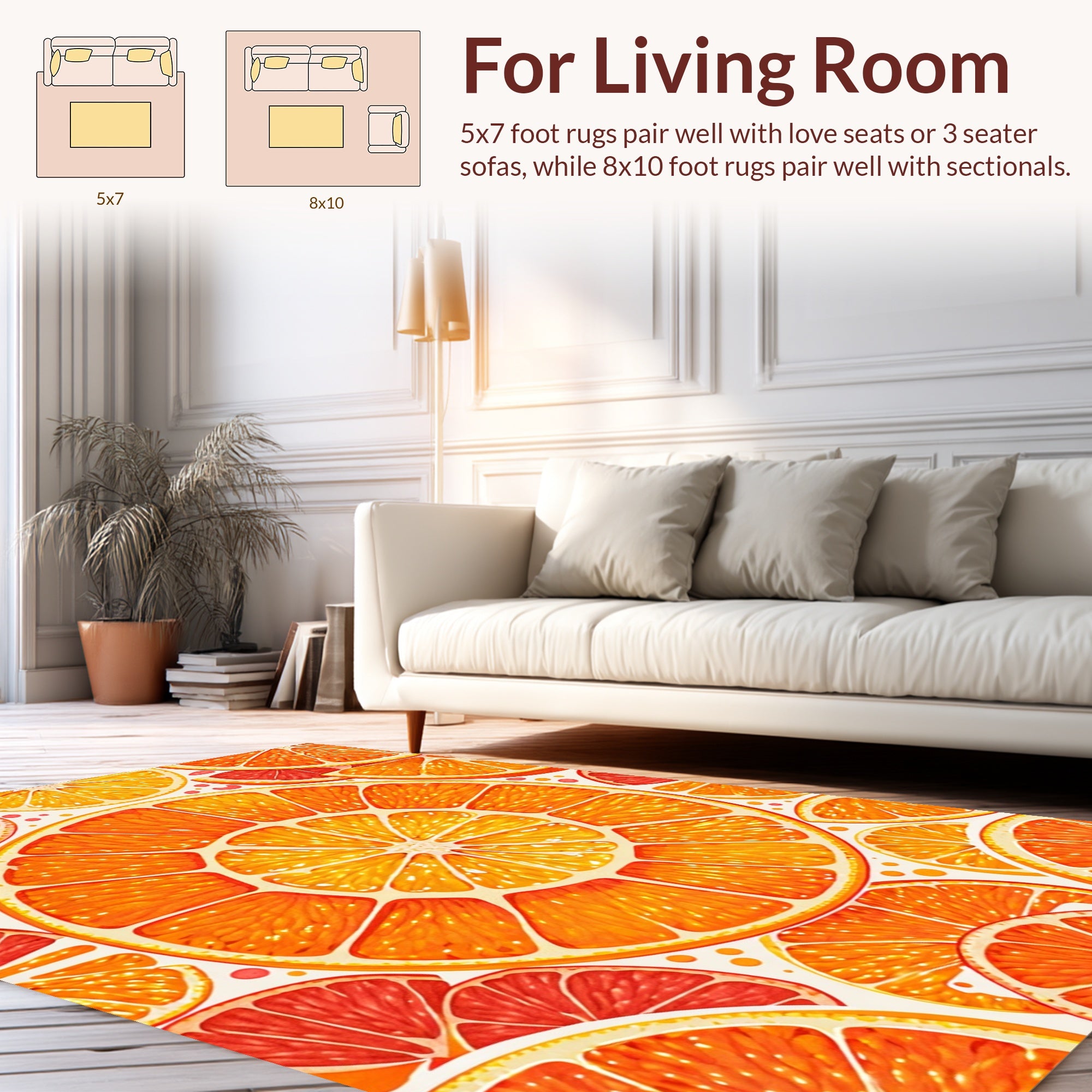 Citrus Slice Pattern Rug