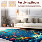 Vibrant Coral Reef Fish School Rug
