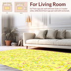Abstract Yellow Linear Pattern Rug