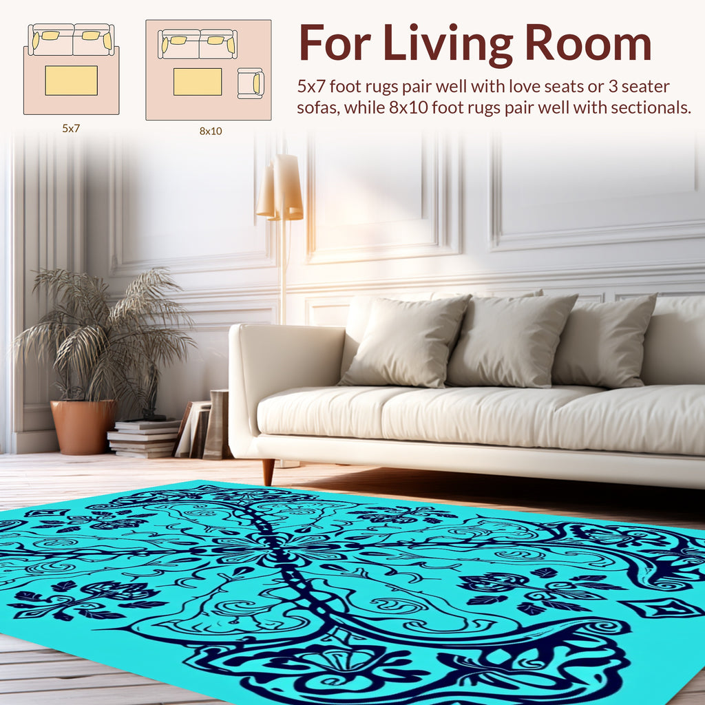 Art Nouveau Floral Symmetry Design Rug