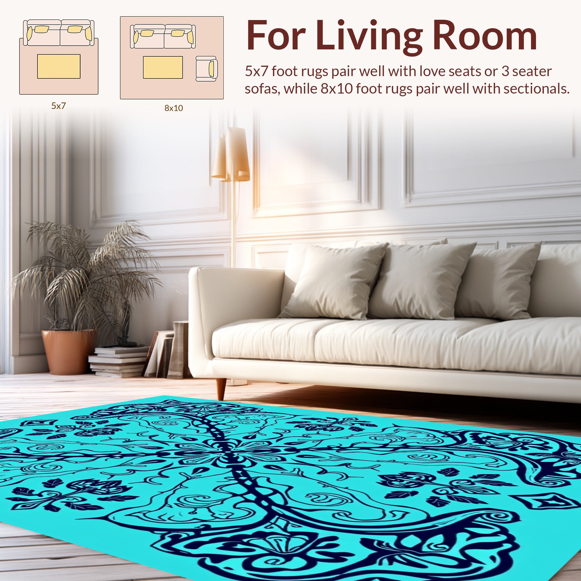 Art Nouveau Floral Symmetry Design Rug
