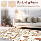 Neutral Tone Abstract Floral Pattern Rug