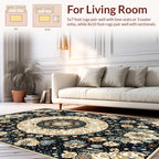 Ornate Floral Mandala Dark Pattern Rug