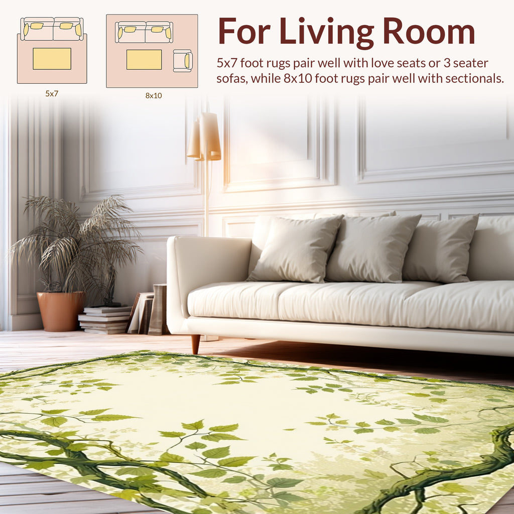 Vines and Leaves Nature Pattern Rug