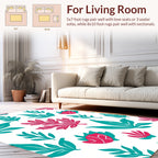 Vibrant Floral Leaf Pattern Rug