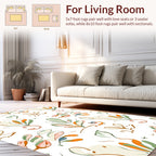 Whimsical Abstract Leafy Swirl Design Rug