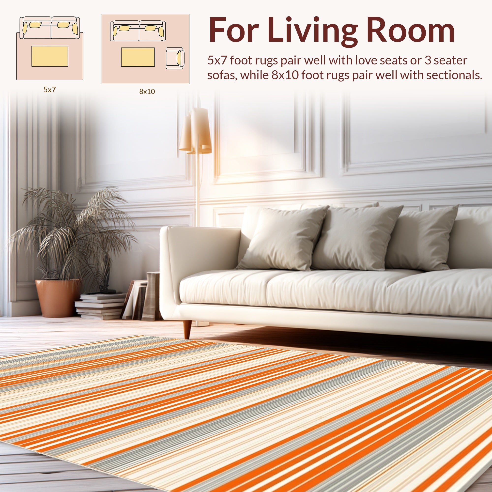 Subtle Striped Tonal Gradient Rug